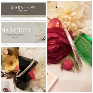 VTG 1950'S MARATHON 925 STERLING BANGLE BRACELET